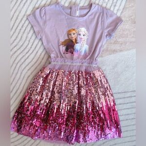 NWOT Purple and Pink Sequin Dress with Character Print